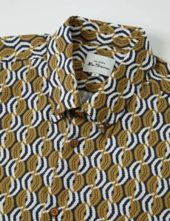 Optical Print Short-Sleeve Shirt 10 Optical Print Short-Sleeve Shirt -clothing Shop 0071113 400 G sdtspz