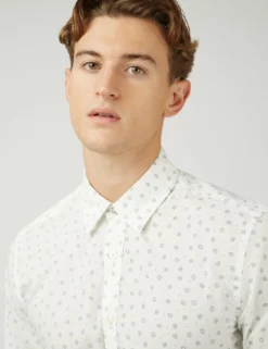 Scattered Spot Print Long-Sleeve Shirt - Ivory