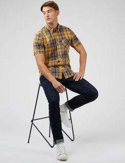Classic Check Short-Sleeve Shirt - Gold -clothing Shop 0071135 470 B ifcr4d