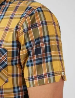Classic Check Short-Sleeve Shirt - Gold -clothing Shop 0071135 470 F r2mzsw
