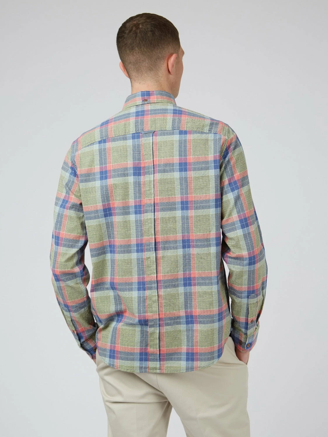 Pastel Check Seersucker Long-Sleeve Shirt 9 Pastel Check Seersucker Long-Sleeve Shirt - Image 9