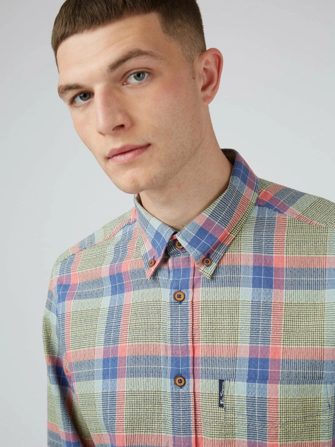 Pastel Check Seersucker Long-Sleeve Shirt 8 Pastel Check Seersucker Long-Sleeve Shirt - Image 8