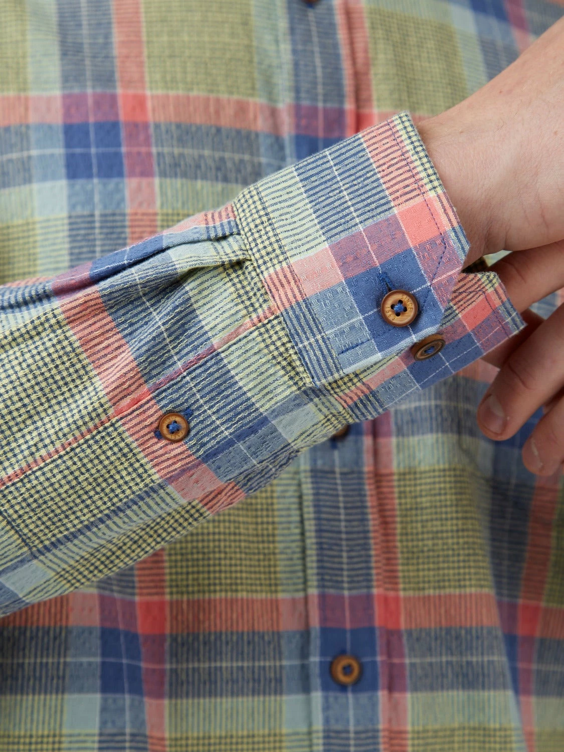 Pastel Check Seersucker Long-Sleeve Shirt 6 Pastel Check Seersucker Long-Sleeve Shirt - Image 6