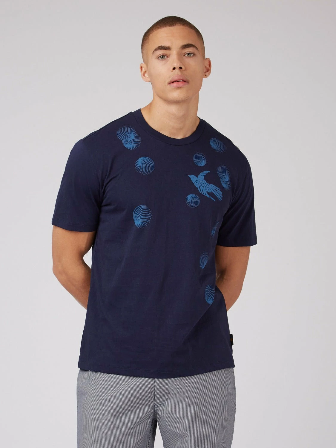 B By Ben Sherman Bird Graphic Tee - Marine 4 B By Ben Sherman Bird Graphic Tee - Marine - Image 4