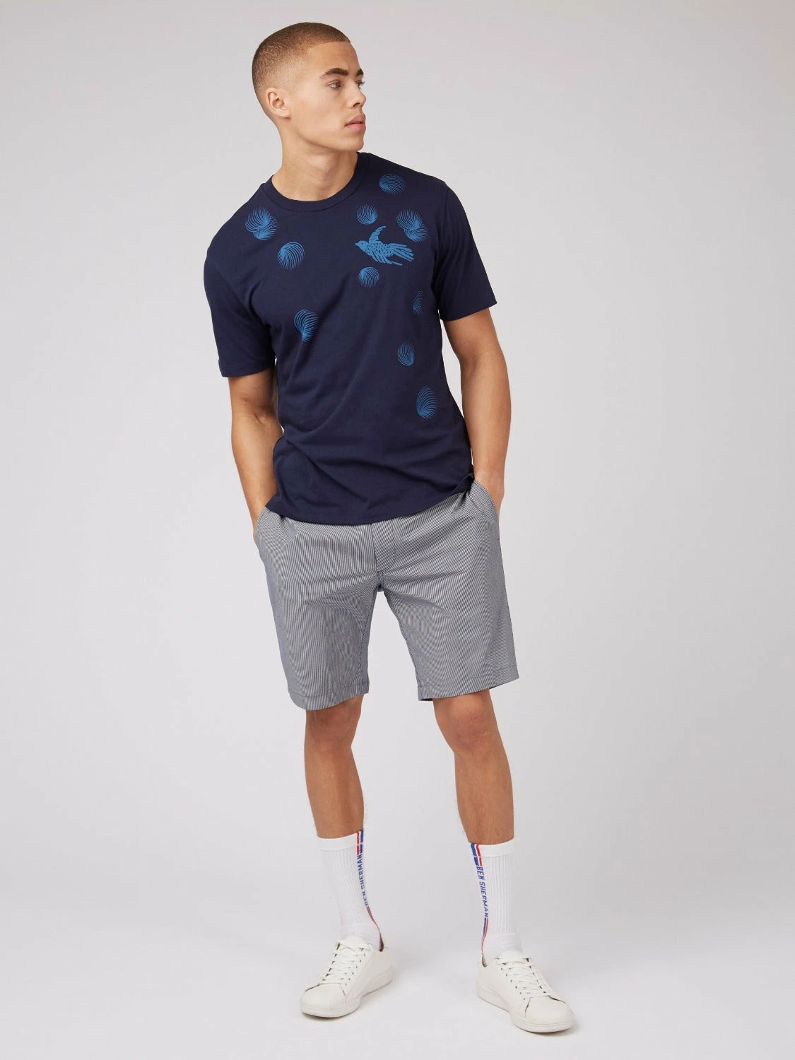 B By Ben Sherman Bird Graphic Tee - Marine 3 B By Ben Sherman Bird Graphic Tee - Marine - Image 3