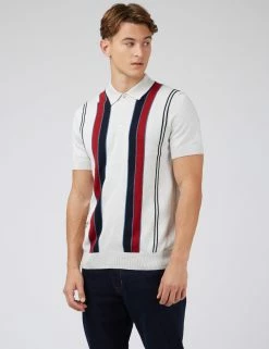 Signature Mod Knit Stripe Polo - Ivory -clothing Shop 0071442 015 A uvkchv