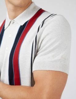 Signature Mod Knit Stripe Polo - Ivory -clothing Shop 0071442 015 F qi5x93