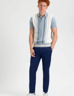 Iconic Vertical Textured Stripe Mod Knit Polo - Light Blue -clothing Shop 0071597C 100 LIGHTBlue 1 mqyiau scaled