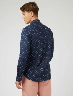 Navy Polka Dot Print Long-Sleeve Shirt 12 Navy Polka Dot Print Long-Sleeve Shirt -clothing Shop 0071829 025 C pug1ol