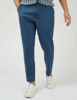 Signature Slim Taper Linen Trousers - Blue -clothing Shop 0072813 850 A rnwl8s