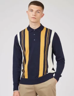 Signature Mod Knit Stripe Polo - Marine -clothing Shop 0073982C 035 A mgjiuj