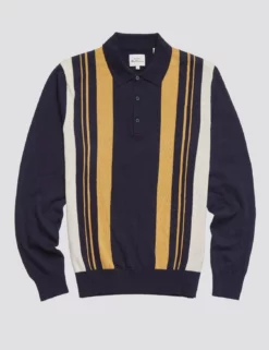 Signature Mod Knit Stripe Polo - Marine -clothing Shop 0073982C 035 D x1cldd