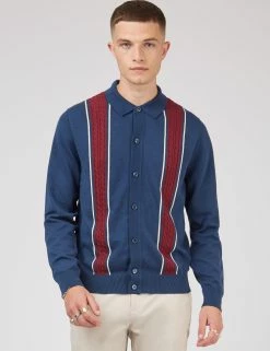 Button-Through Contrast Stripe Long-Sleeve Knit Polo -clothing Shop 0073984C 026 B xybjr8 scaled
