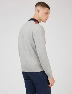 Button-Through Colorblock Knit Long-Sleeve Polo -clothing Shop 0073985C 250 C zsdmfy