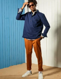 Pullover Quarter-Button Jacket - Marine 9 Pullover Quarter-Button Jacket - Marine -clothing Shop 2020 07 20 BenSherman SS21 Lookbook Luke4353