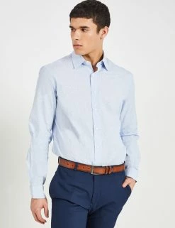 Foliage Print Skinny Fit Dress Shirt - Light Blue 8 Foliage Print Skinny Fit Dress Shirt - Light Blue -clothing Shop 33HBS5915 450 LTBLUE 2 scaled