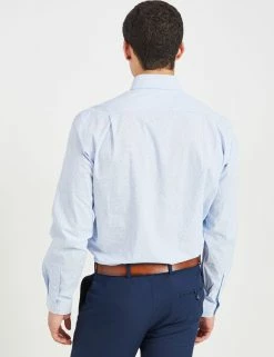 Foliage Print Skinny Fit Dress Shirt - Light Blue 10 Foliage Print Skinny Fit Dress Shirt - Light Blue -clothing Shop 33HBS5915 450 LTBLUE 4 scaled