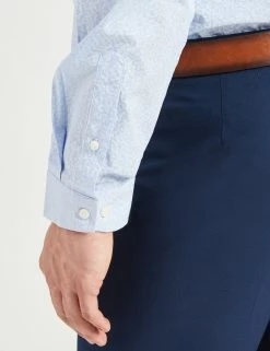 Foliage Print Skinny Fit Dress Shirt - Light Blue 11 Foliage Print Skinny Fit Dress Shirt - Light Blue -clothing Shop 33HBS5915 450 LTBLUE 5 scaled