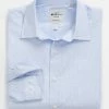 Foliage Print Skinny Fit Dress Shirt - Light Blue