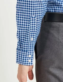 Pinpoint Check Slim Fit Dress Shirt - Teal/Blue 11 Pinpoint Check Slim Fit Dress Shirt - Teal/Blue -clothing Shop 33HBS5916 390 TEALBLUE 5 scaled