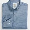 Dobby Print Slim Fit Dress Shirt - Dark Teal