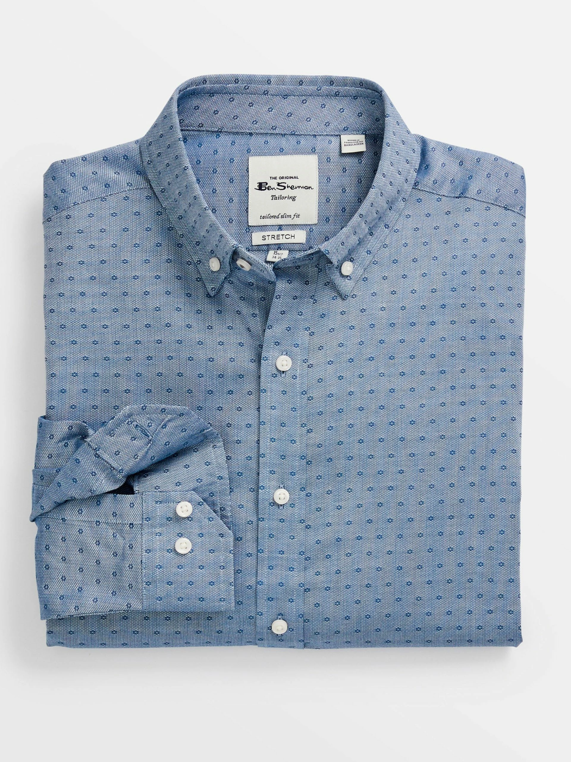 Dobby Print Slim Fit Dress Shirt - Dark Teal 1 Dobby Print Slim Fit Dress Shirt - Dark Teal