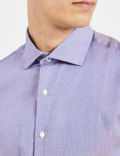 Dobby Print Slim Fit Dress Shirt - Spice/Royal -clothing Shop 33HBS5925 210 SPICE ROYAL 3 scaled