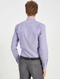 Dobby Print Slim Fit Dress Shirt - Spice/Royal -clothing Shop 33HBS5925 210 SPICE ROYAL 4 scaled