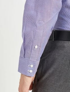 Dobby Print Slim Fit Dress Shirt - Spice/Royal -clothing Shop 33HBS5925 210 SPICE ROYAL 5 scaled