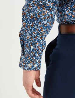 Blue & Red Floral Skinny Fit Dress Shirt - Multi -clothing Shop 33HBS5933 900 MULTI 5 scaled