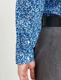 Blue Floral Skinny Fit Dress Shirt - Multi -clothing Shop 33HBS5934 900 MULTI 0 scaled