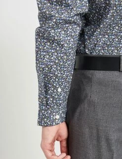 Grey & Blue Skinny Fit Dress Shirt - Multi -clothing Shop 33HBS5935 900 MULTI 5 scaled