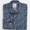 Blue & Red Floral Skinny Fit Dress Shirt - Multi