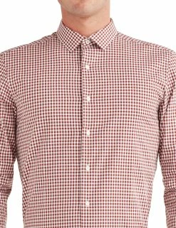 Dobby Gingham Slim Fit Dress Shirt - Spice