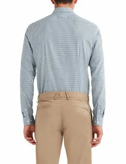 Argyle Dobby Gingham Slim Fit Dress Shirt - Blue -clothing Shop 33hbs3674 400 argyle dobby gingham dress shirt blue back