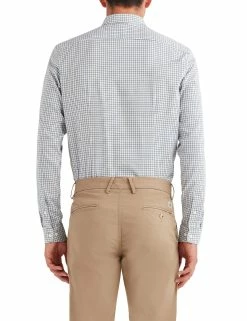 Herringbone Check Slim Fit Dress Shirt - Gold 5 Herringbone Check Slim Fit Dress Shirt - Gold -clothing Shop 33hbs3675 760 herringbone check dress shirt gold back