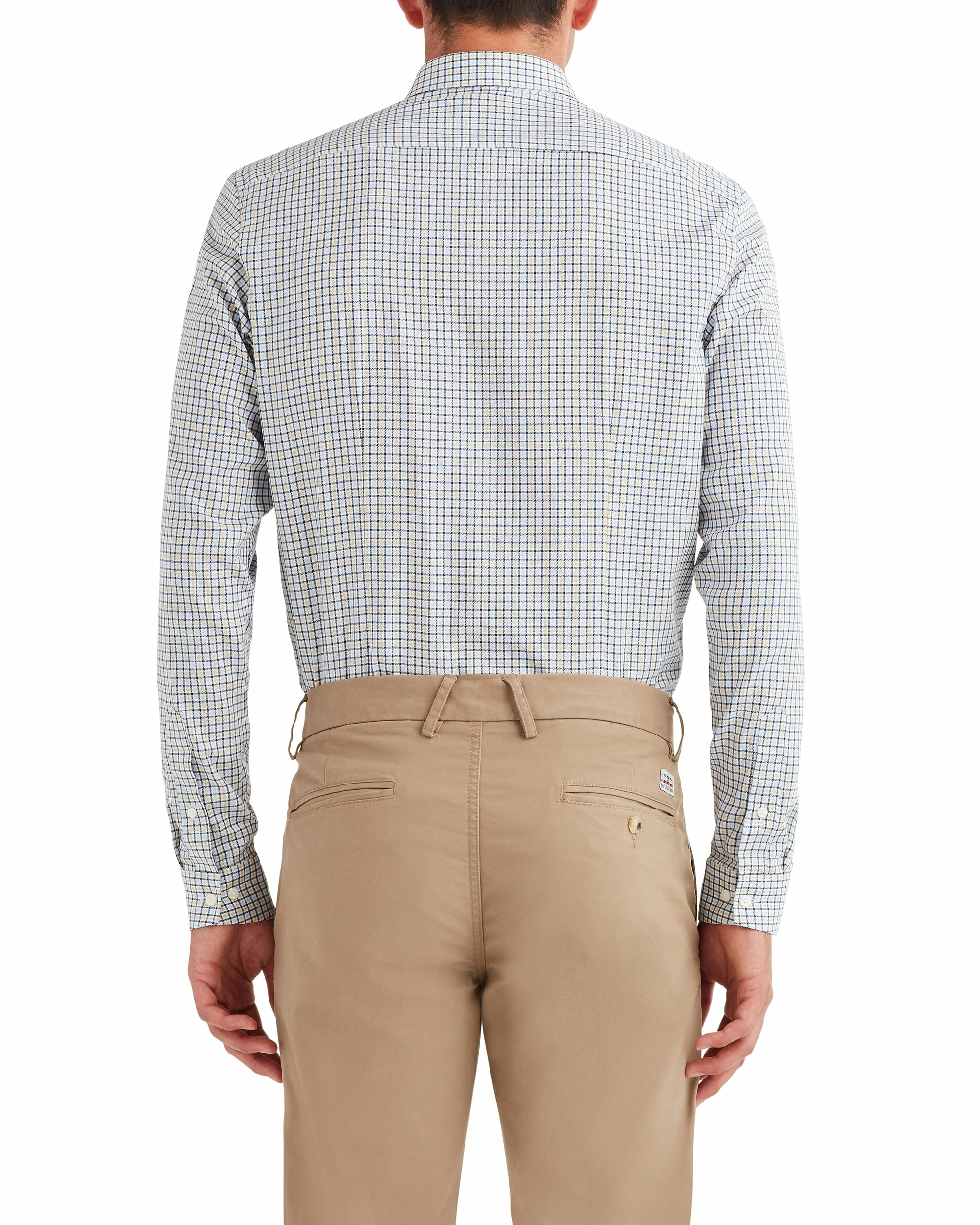 Herringbone Check Slim Fit Dress Shirt - Gold 3 Herringbone Check Slim Fit Dress Shirt - Gold - Image 3