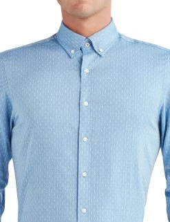 Dobby Oxford Slim Fit Dress Shirt - Blue