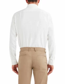 Diamond Texture Slim Fit Dress Shirt - White -clothing Shop 33hbs3683 100 diamond texture dress shirt white back