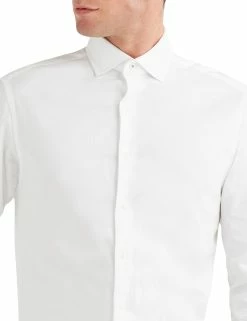 Diamond Texture Slim Fit Dress Shirt - White