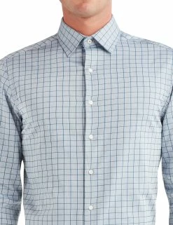 Twill Check Slim Fit Dress Shirt - Blue