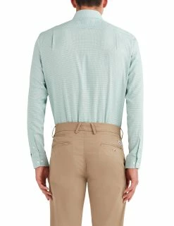 Unsolid Dobby Slim Fit Dress Shirt - Green 5 Unsolid Dobby Slim Fit Dress Shirt - Green -clothing Shop 33hbs3688 300 unsolid dobby dress shirt green back