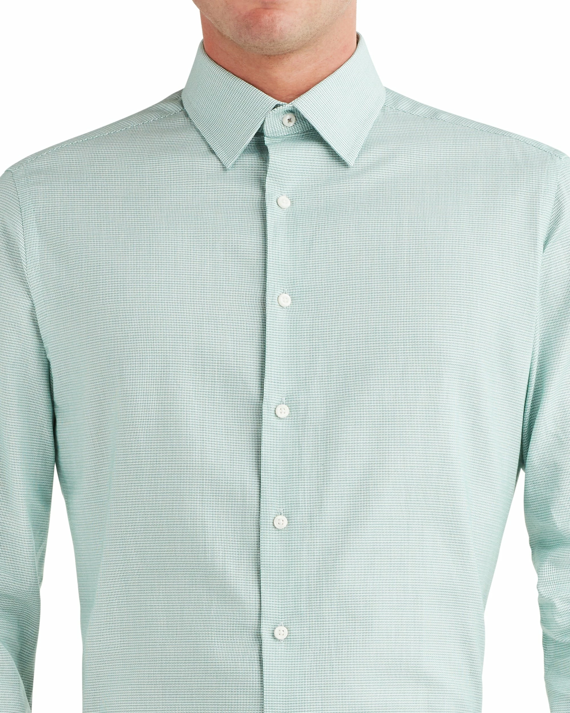 Unsolid Dobby Slim Fit Dress Shirt - Green 1 Unsolid Dobby Slim Fit Dress Shirt - Green