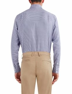 Houndstooth Slim Fit Dress Shirt - Purple -clothing Shop 33hbs3700 500 houndstooth dress shirt purple back