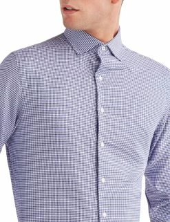 Houndstooth Slim Fit Dress Shirt - Purple