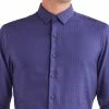 Twill Gingham Slim Fit Dress Shirt - Purple