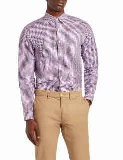 Gingham Skinny Fit Dress Shirt - Red & Navy