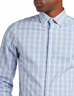Check Slim Fit Dress Shirt - Blue -clothing Shop 33hbs4432 400 check dress shirt blue close