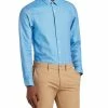 Textured Unsolid Solid Skinny Fit Dress Shirt - Blue