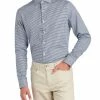 Dobby Gingham Slim Fit Dress Shirt - Navy